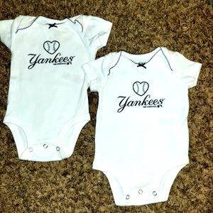 Baby girl New York Yankees onesie